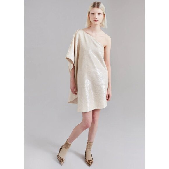 The Frankie Shop - Gloria One-shoulder Sequined Tulle Mini Dress L - Picture 4 of 10